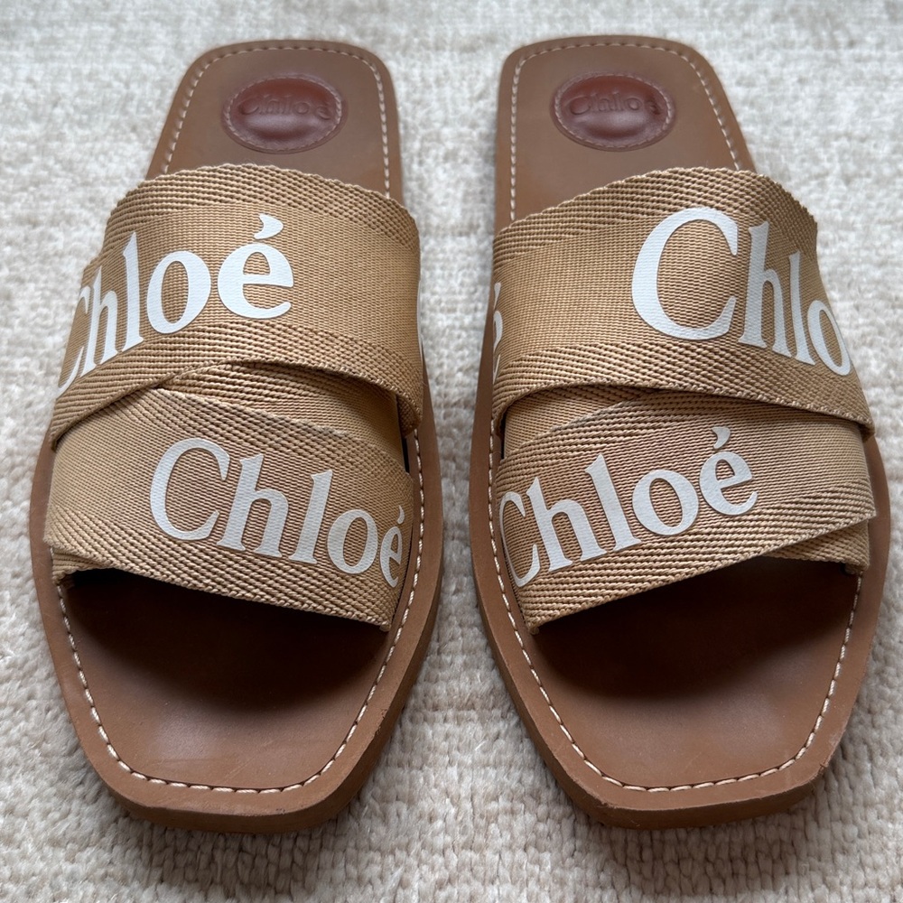 Chloe Woody canvas logo slide